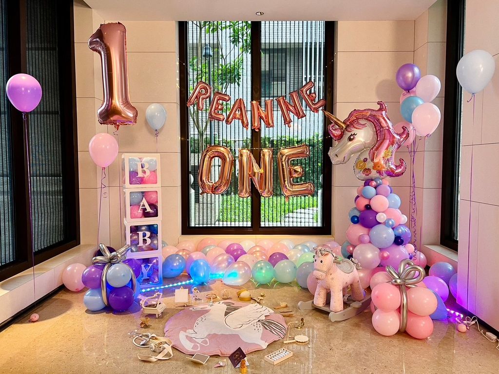 台北 性別派對寶寶生日佈置