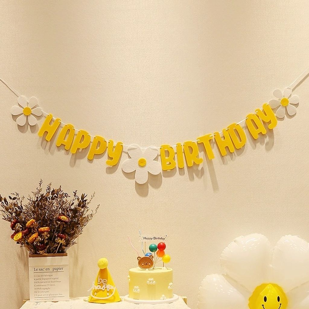 台中生日氣球 小雛菊生日裝飾組合