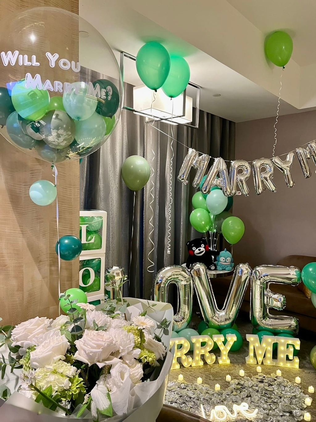 LINE_ALBUM_✅品項：飯店求婚驚喜佈置需求：綠色系場地：板橋凱撒大飯店_240823_53