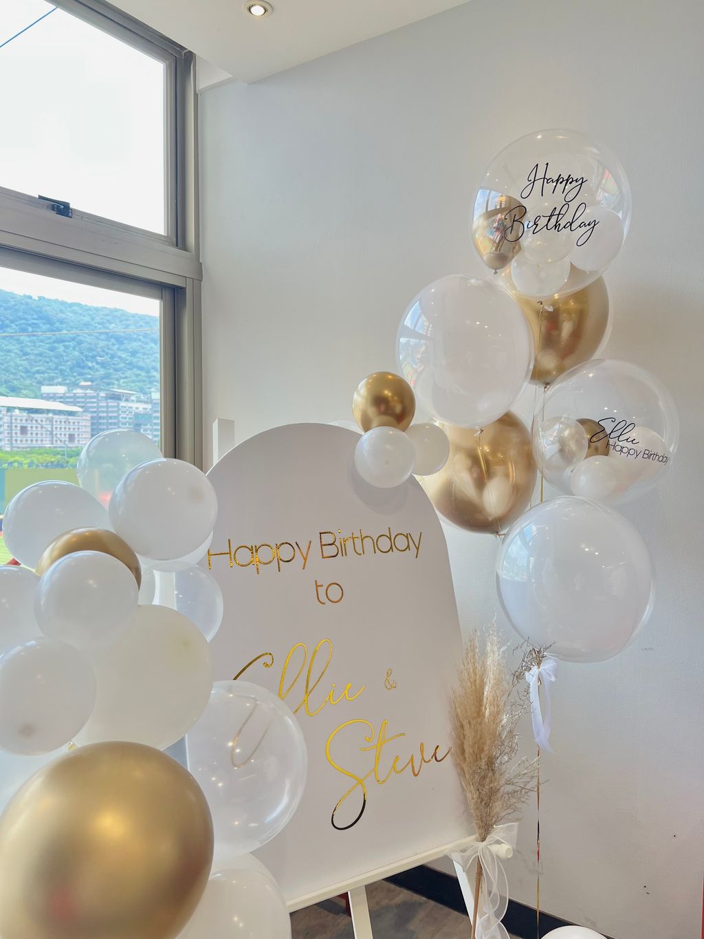 質感背板生日氣球佈置 新北