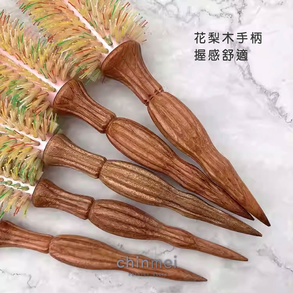 ／ᴄʜɪɴᴍᴇɪ／彩虹加長導熱鬃毛圓梳-08