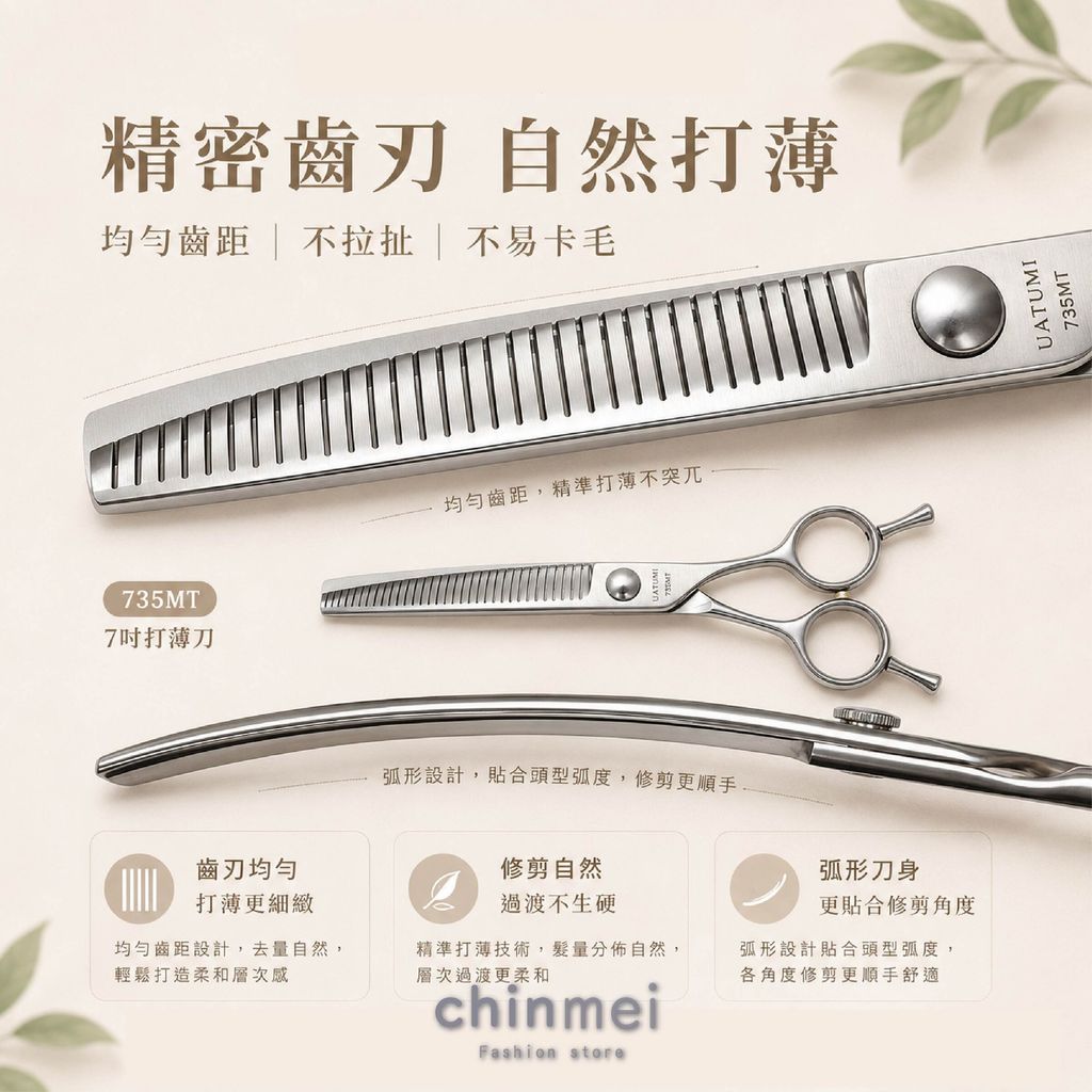 晴美 寵物剪刀-735MT-7吋-03