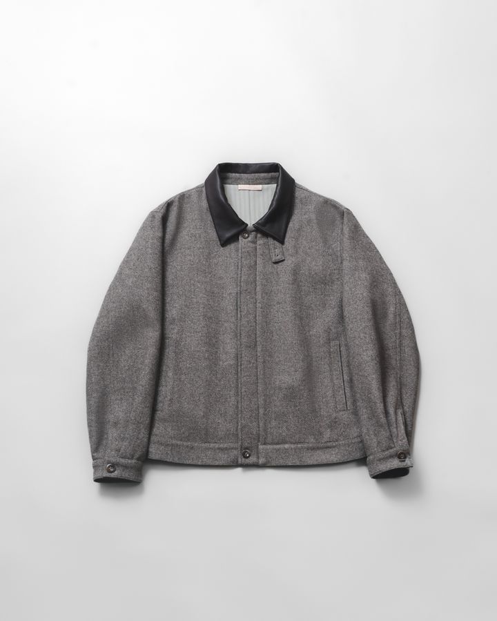 Wool Tweed PO Zip Blouson (Cocoa)-1