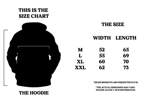 Hoodie Size chart 2021 copy