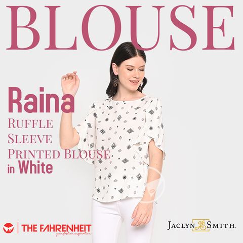 A07-Raina-Jaclyn-Smith-Collection-Ruffle-Sleeve-Printed-Blouse-White