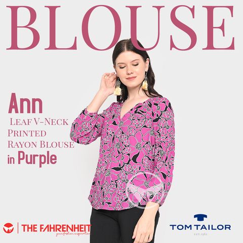 A36-Ann-Tom-Tailor-Leaf-V-Neck-Printed-Rayon-Blouse-Purple