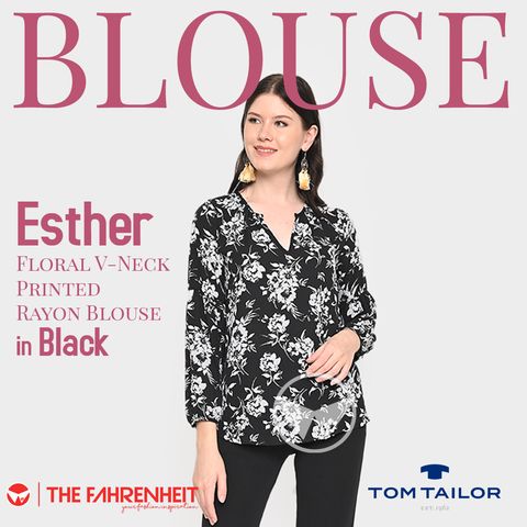 A39-Esther-Tom-Tailor-Floral-V-Neck-Printed-Rayon-Blouse-Black