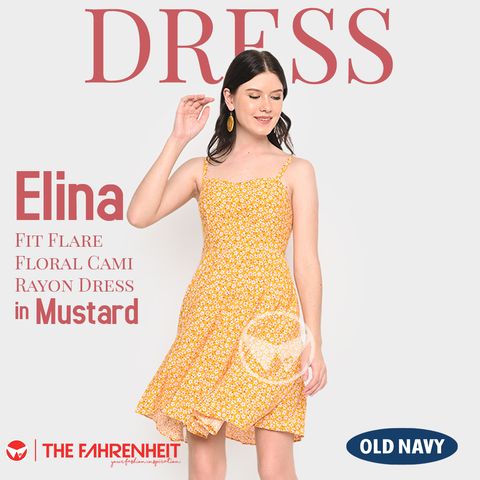 A78-Elina-Old-Navy-Fit-Flare-Floral-Printed-Cami-Rayon-Dress-Mustard