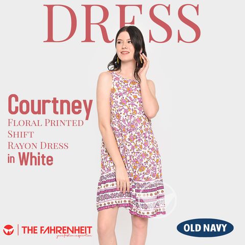 A81-Courtney-Old-Floral-Printed-Shift-Rayon-Dress-White