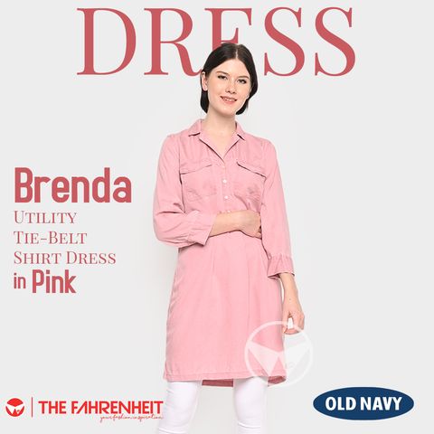 A82-Brenda-Old-Navy-Utility-Tie-Belt-Shirt-Dress-Pink