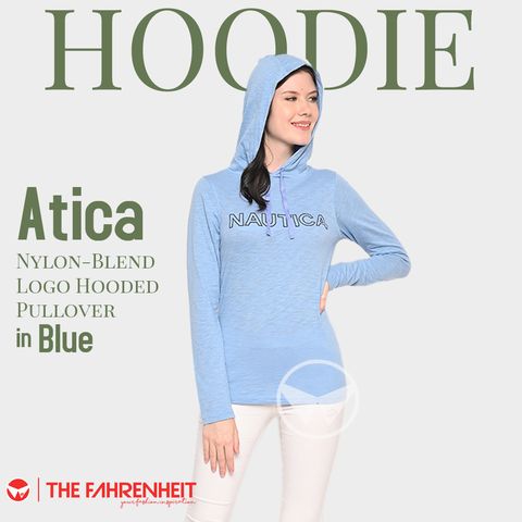 A92-Atica-Nylon-Blend-Logo-Hooded-Pullover-Blue