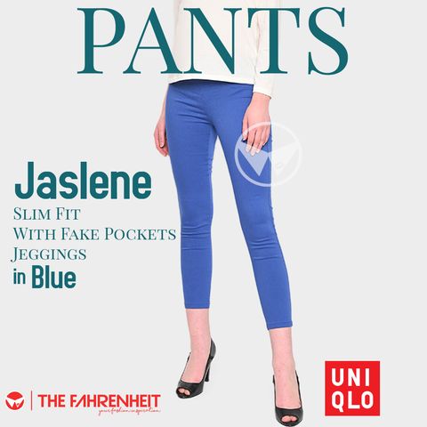 A145-Jaslene-Uniqlo-Slim-Fit-With-Fake-Pockets-Jeggings-Blue