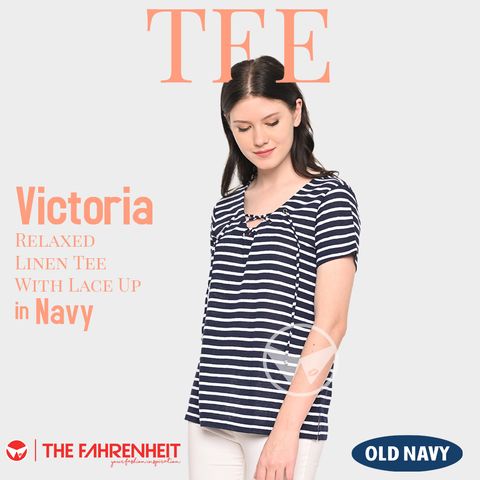 A202-Victoria-Old-Navy-Relaxed-Linen-Tee-With-Lace-Up-Navy