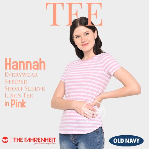 A204-Hannah-Old-Navy-Everywear-Striped-Short-Sleeve-Linen-Tee-Pink