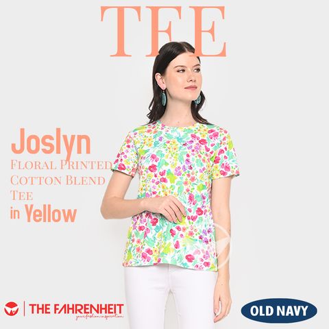 A206-Joslyn-Old-Navy-Floral-Printed-Cotton-Tee-Yellow