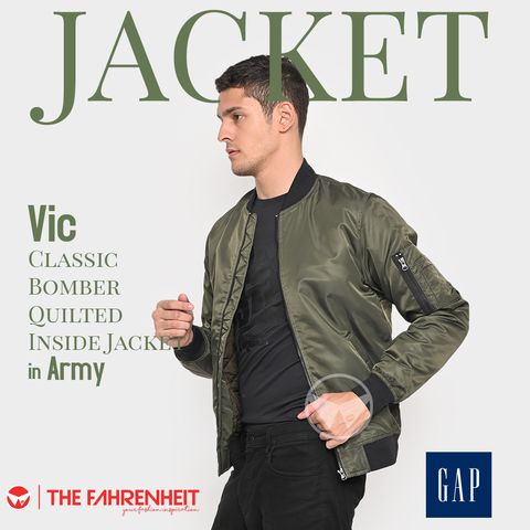 A128-Vic-GAP-Classic-Bomber-Quilted-Inside-Jacket-Army