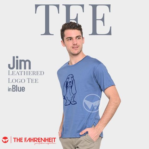 A196-Jim-Bassethound-Leathered-Logo-Tee-Blue