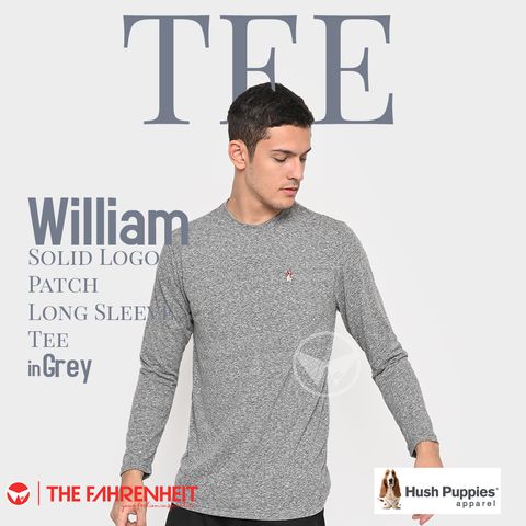 A207-William-Hush-Puppies-Solid-Logo-Patch-Long-Sleeve-Tee-Grey