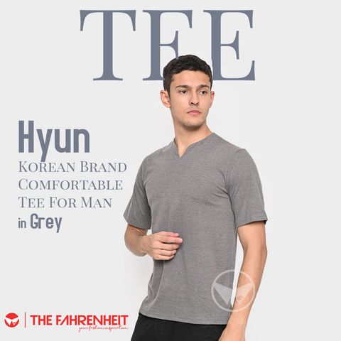 A463-Hyun-SPAO-Korean-Brand-Comfortable-Tee-For-Man-Grey