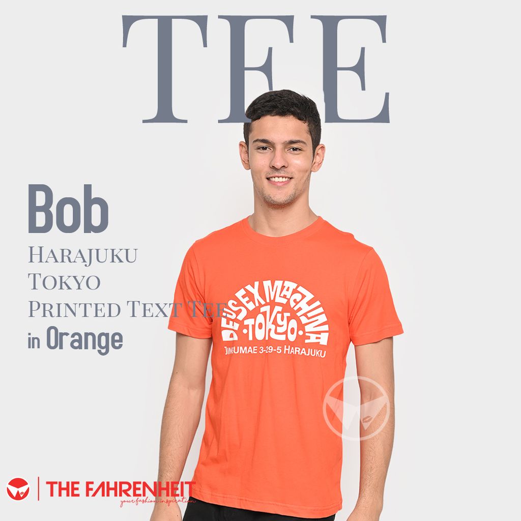 A468-Bob-Deus-Ex-Machina-Harajuku-Tokyo-Printed-Text-Tee-Orange