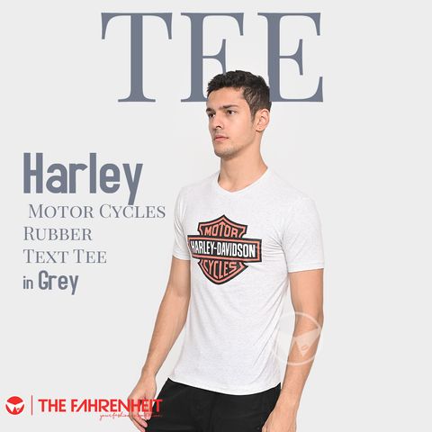 A471-Harley-Davidson-Motor-Cycles-Rubber-Text-Tee-Grey