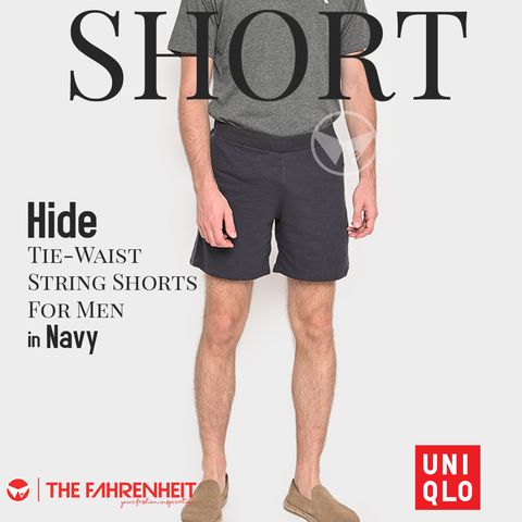 A518-Hide-Uniqlo-Tie-Waist-String-Shorts-For-Men-Navy