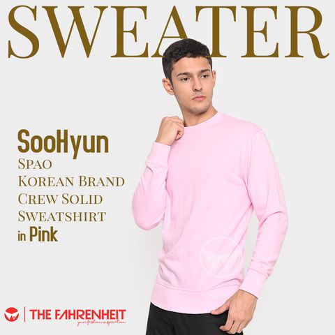 A543-Soo-Hyun-Spao-Korean-Brand-Crew-Solid-Sweatshirt-Pink
