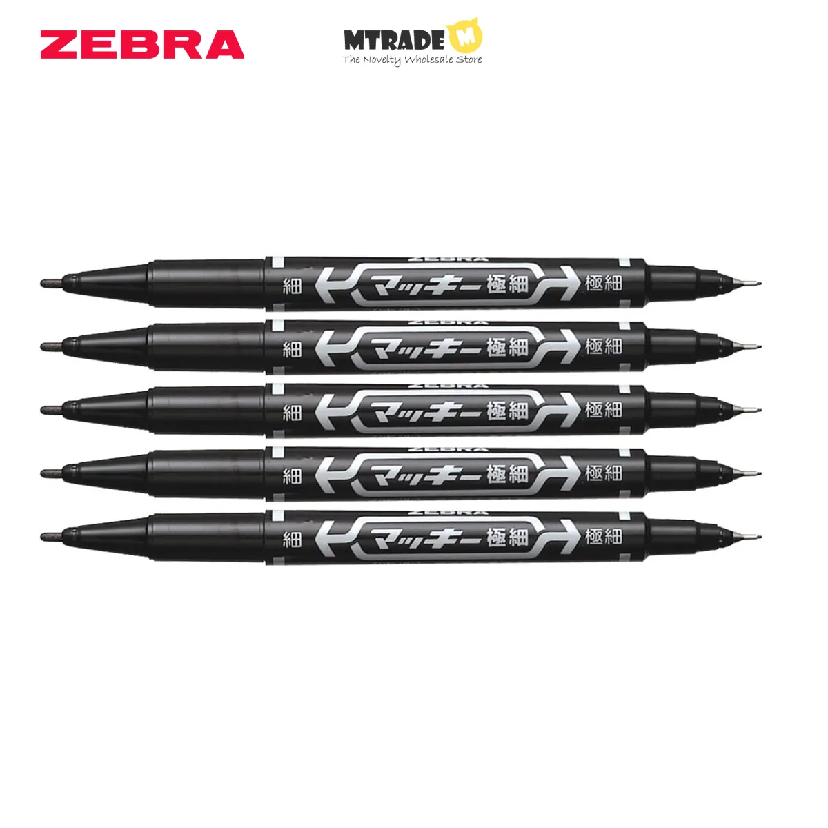 B-MO-120-MC Fine Extra Fine Double-Sided Permanent Marker Black 5pcs