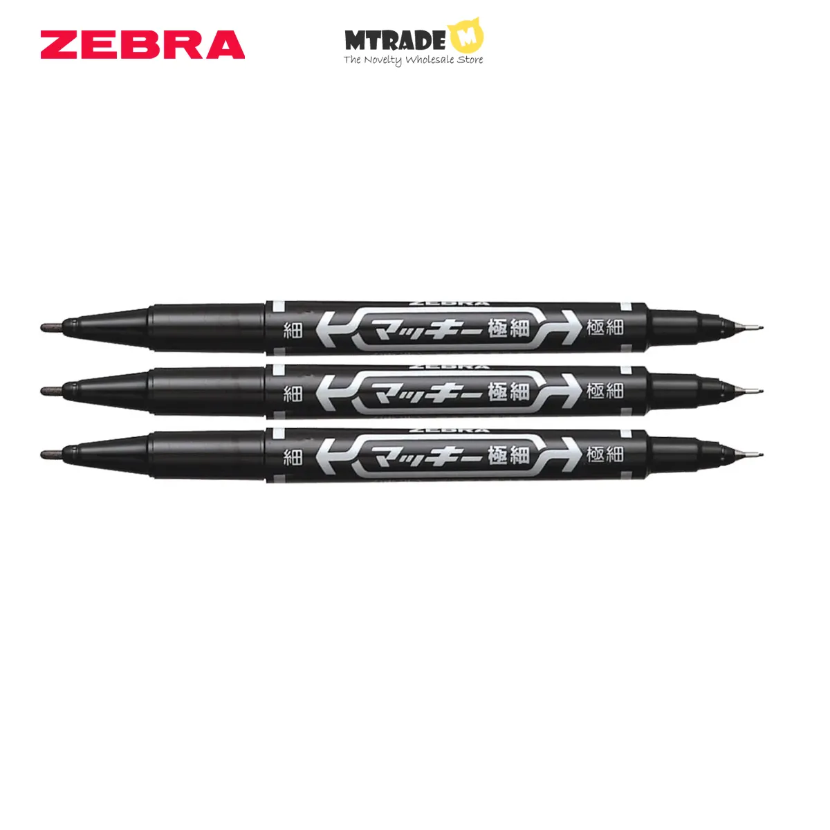 B-MO-120-MC Fine Extra Fine Double-Sided Permanent Marker Black 3pcs