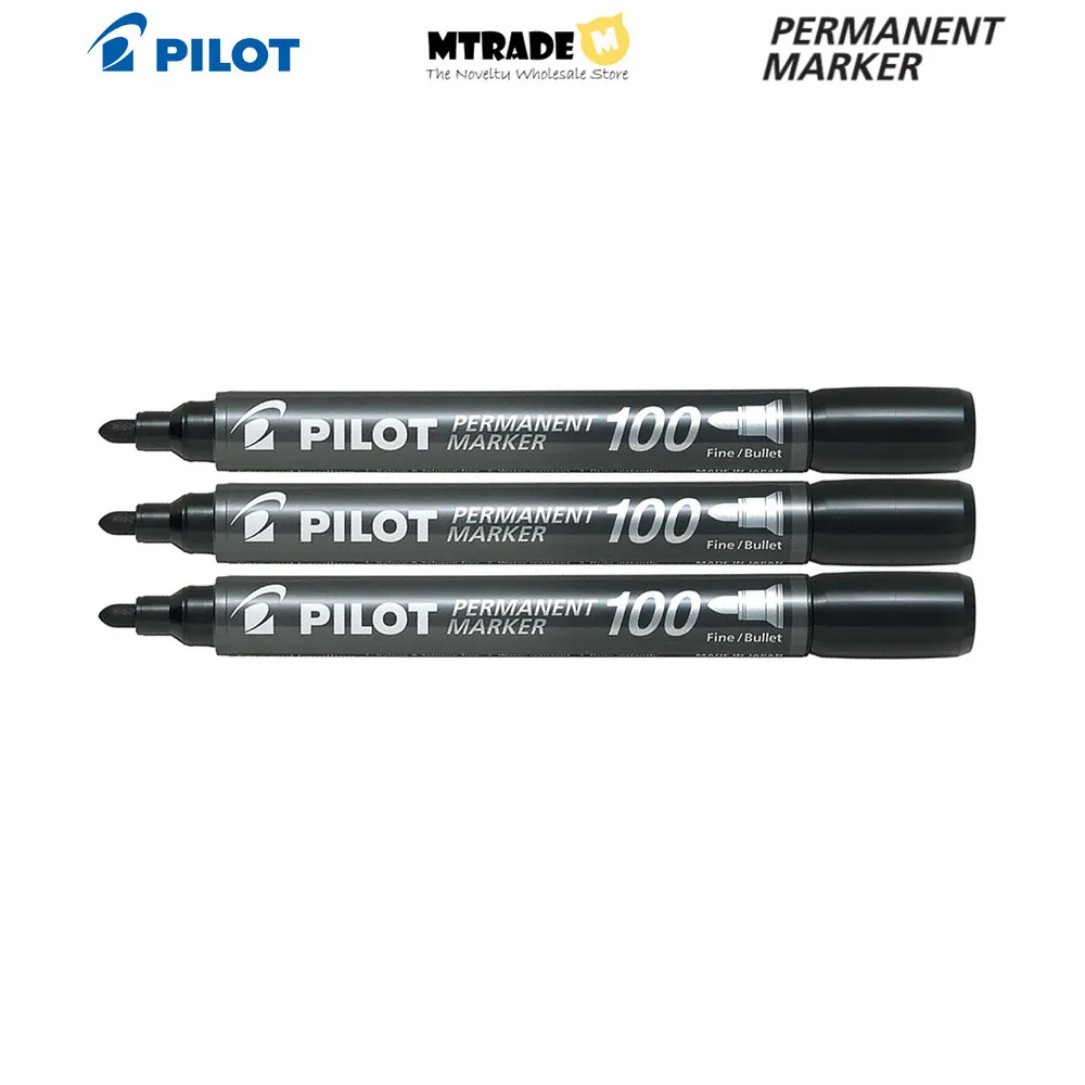 [Bundle 3 Pcs] Pilot Bullet Point Permanent Marker (Black Ink) 3pcs