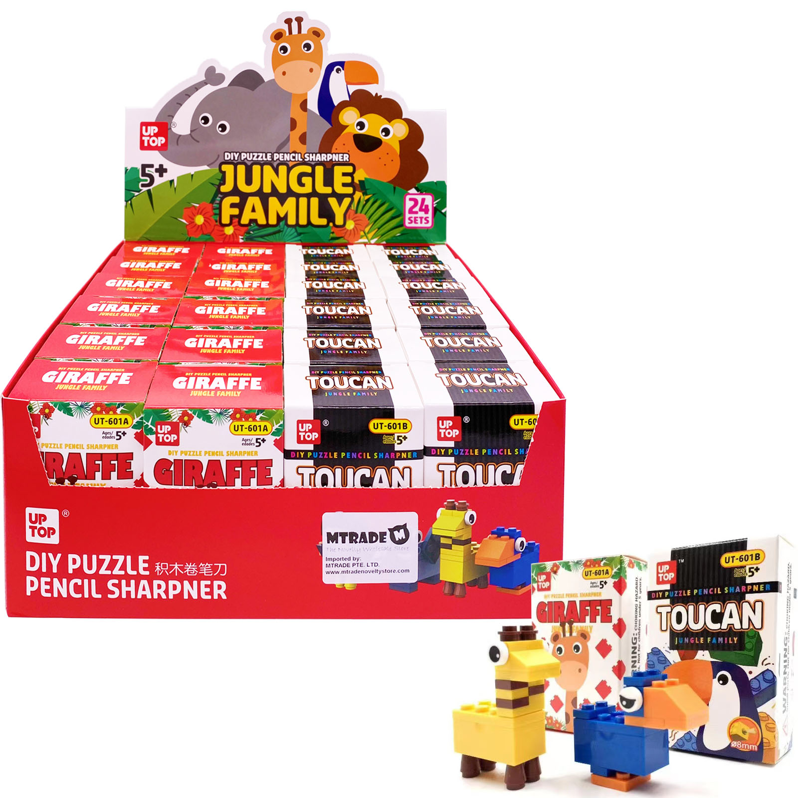 Bulk Giraffe & Toucan DIY Puzzle Pencil Sharpener