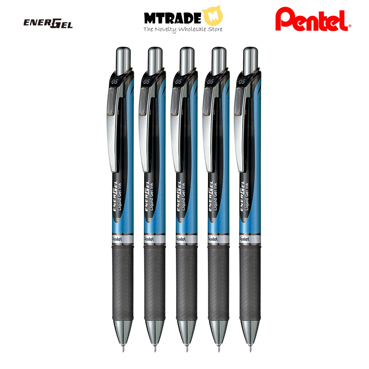 Pentel EnerGel Retractable Gel Roller Pen 0.5mm BLN75-A Bundle