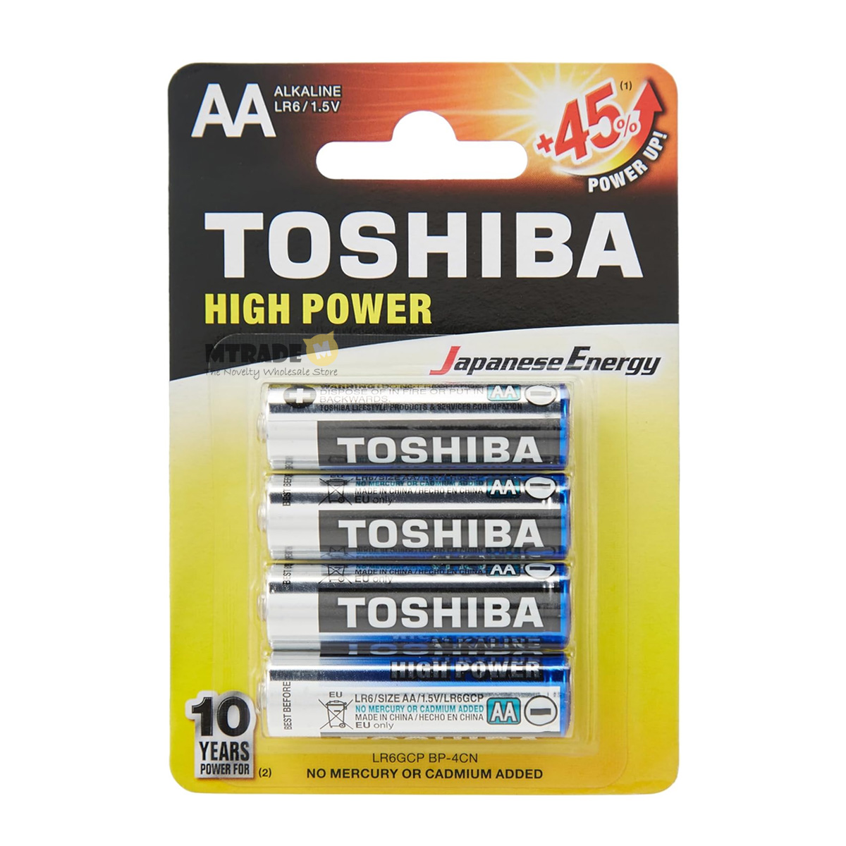 Toshiba Alkaline 1.5V AA Batteries 4 Pcs Pack MT