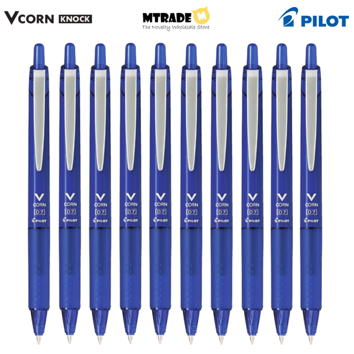 Vcorn Knock Pen Blue 0.7mm Bulk