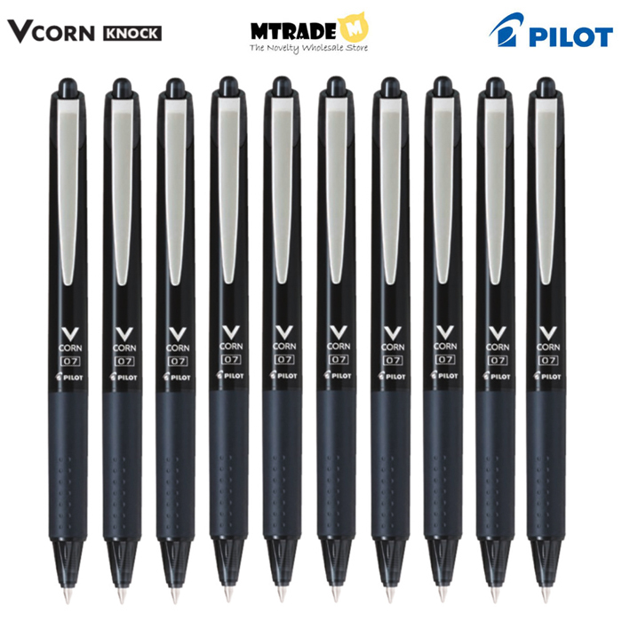 Vcorn Knock Pen Black 0.7mm Bulk