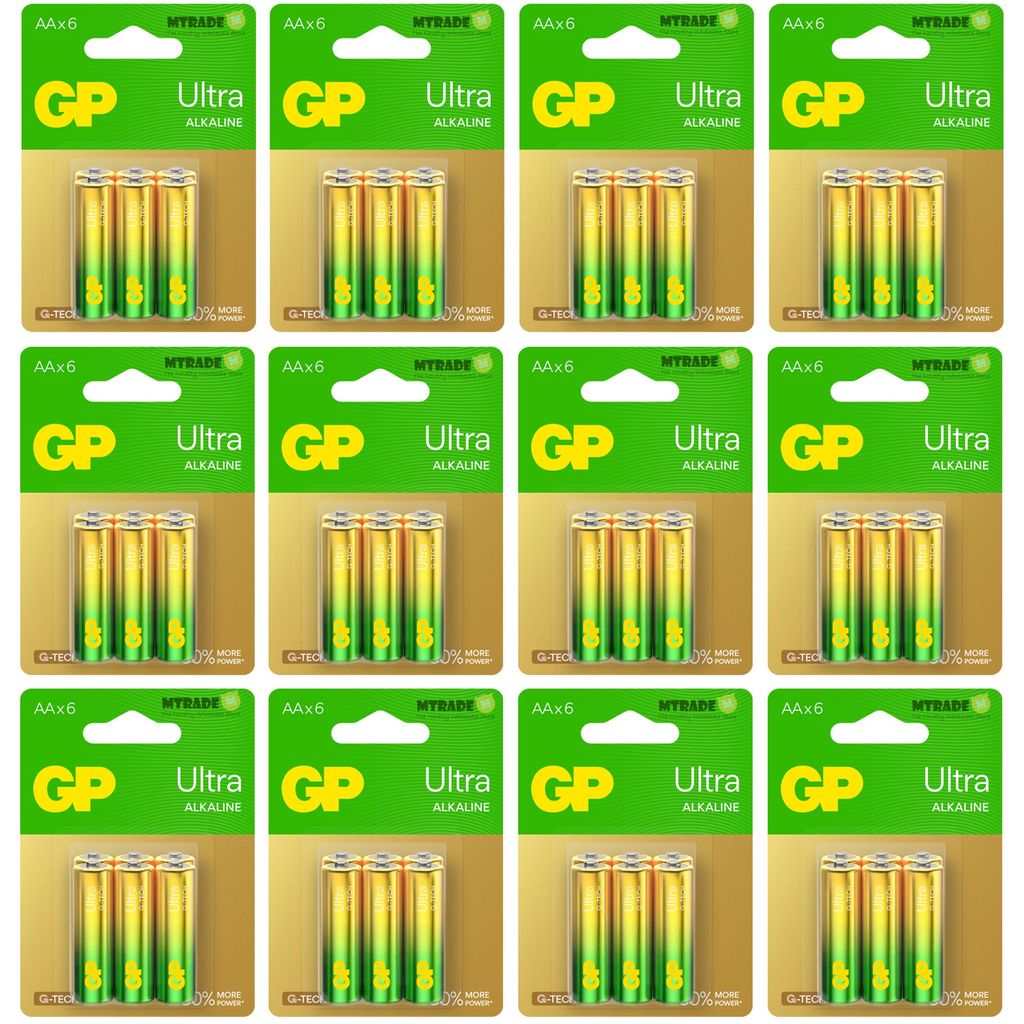 [Bulk 12 Packs] GP Ultra Alkaline 1.5V AA 6 Pcs Pack MT