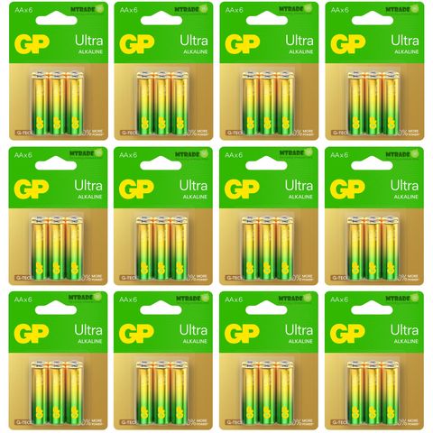 [Bulk 12 Packs] GP Ultra Alkaline 1.5V AA 6 Pcs Pack MT