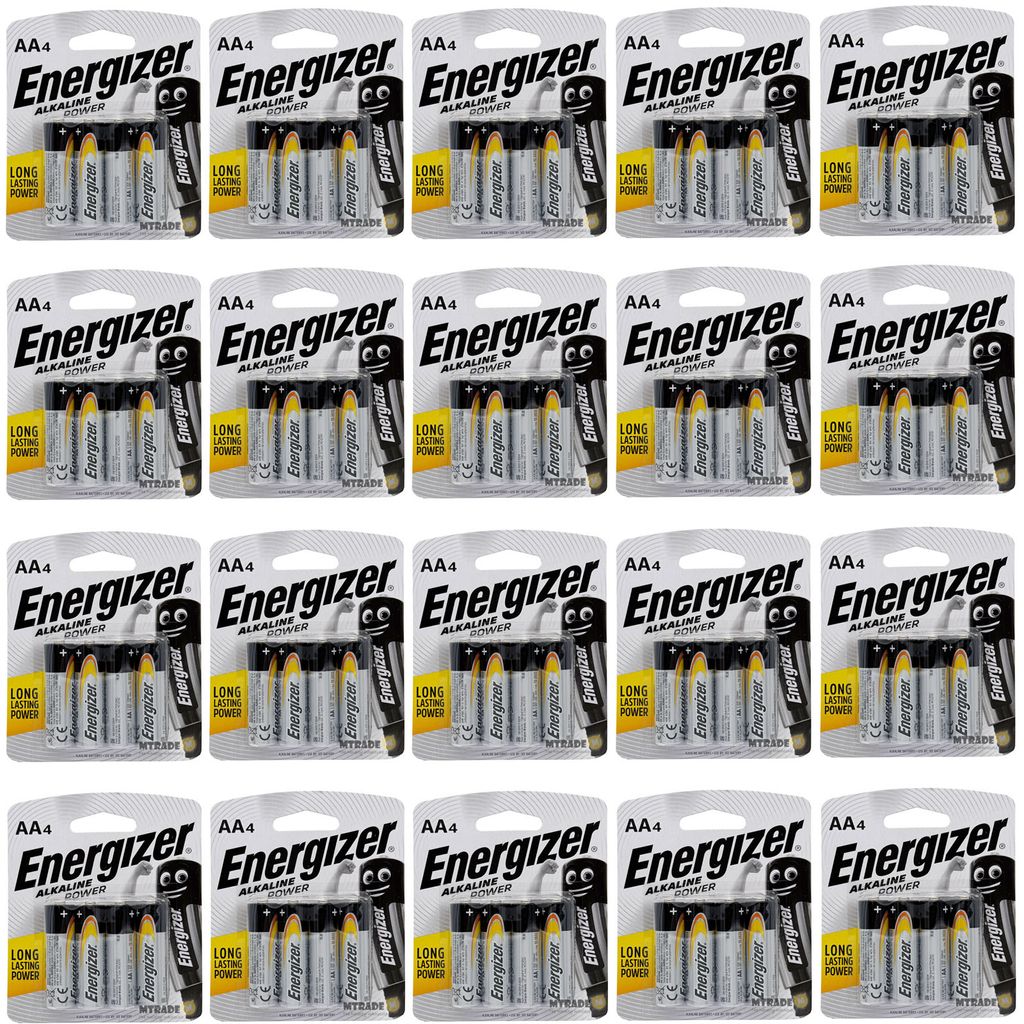 [Bulk 20 Packs] Energizer Alkaline 1.5V AA 4 Pcs Pack MT