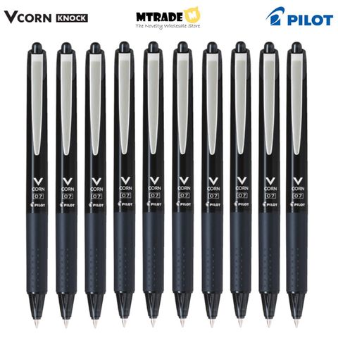 Vcorn Knock Pen Black 0.7mm Bulk