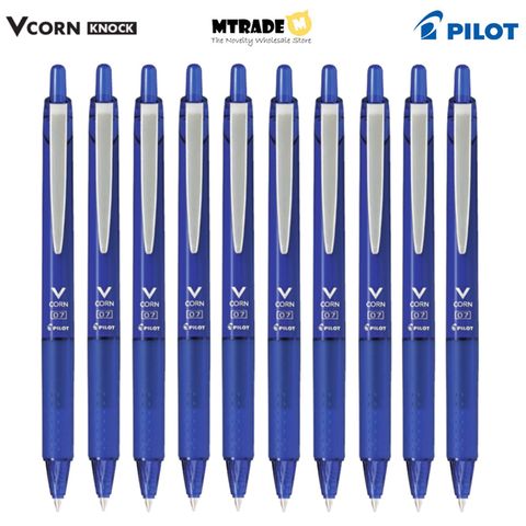 Vcorn Knock Pen Blue 0.7mm Bulk