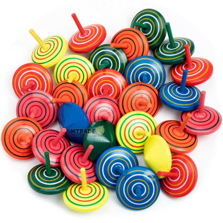 Colorful Wooden Spinning Tops 30pcs Singapore MT.jpg