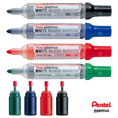 Pentel EASYFLO Refillable Whiteboard Marker MW50M / Refill MWR1 – Party