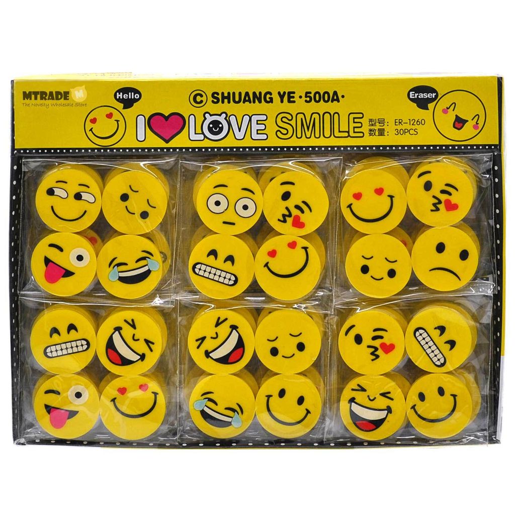 Mini Smile Face Erasers Singapore MT