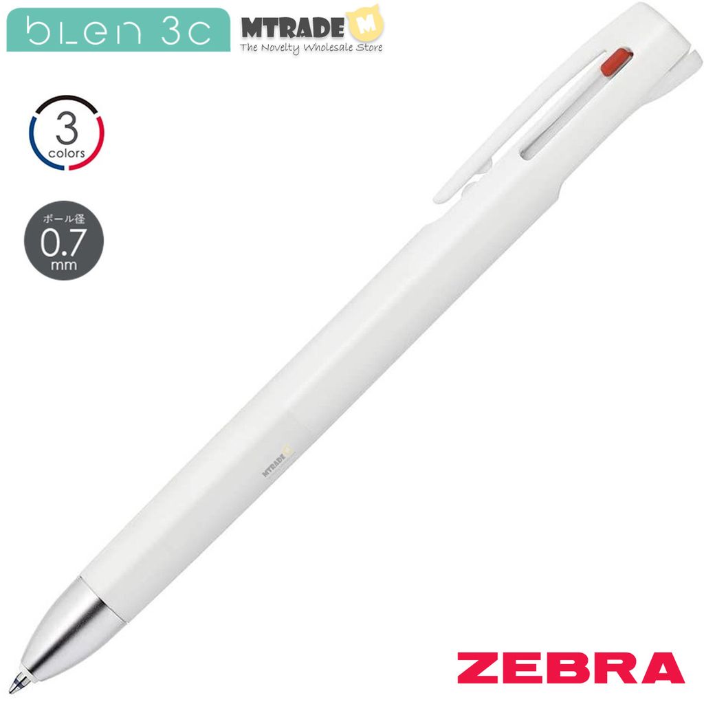 Blen 3 colour Tri Pen 0.7mm White Body MT