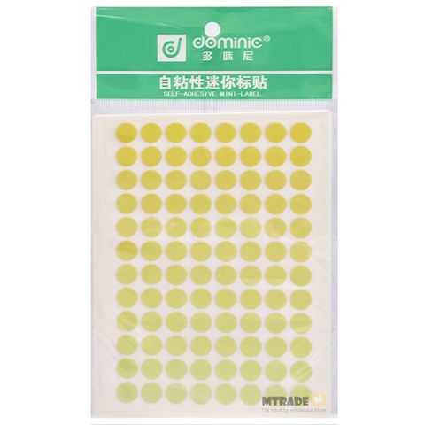 Self Adhesive Label Sticker 8mm Circle Yellow