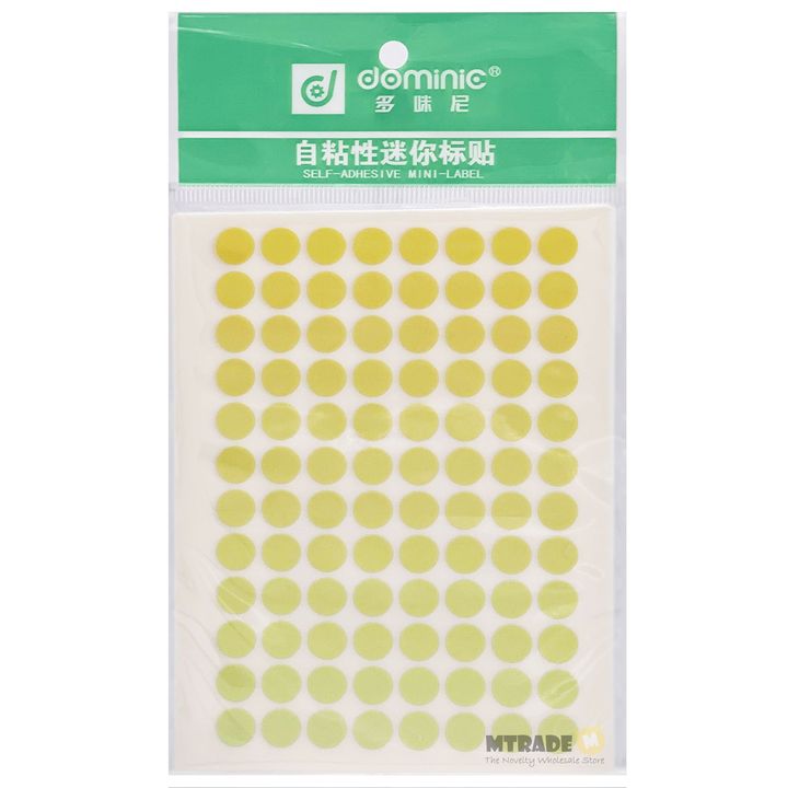 Self Adhesive Label Sticker 8mm Circle Yellow