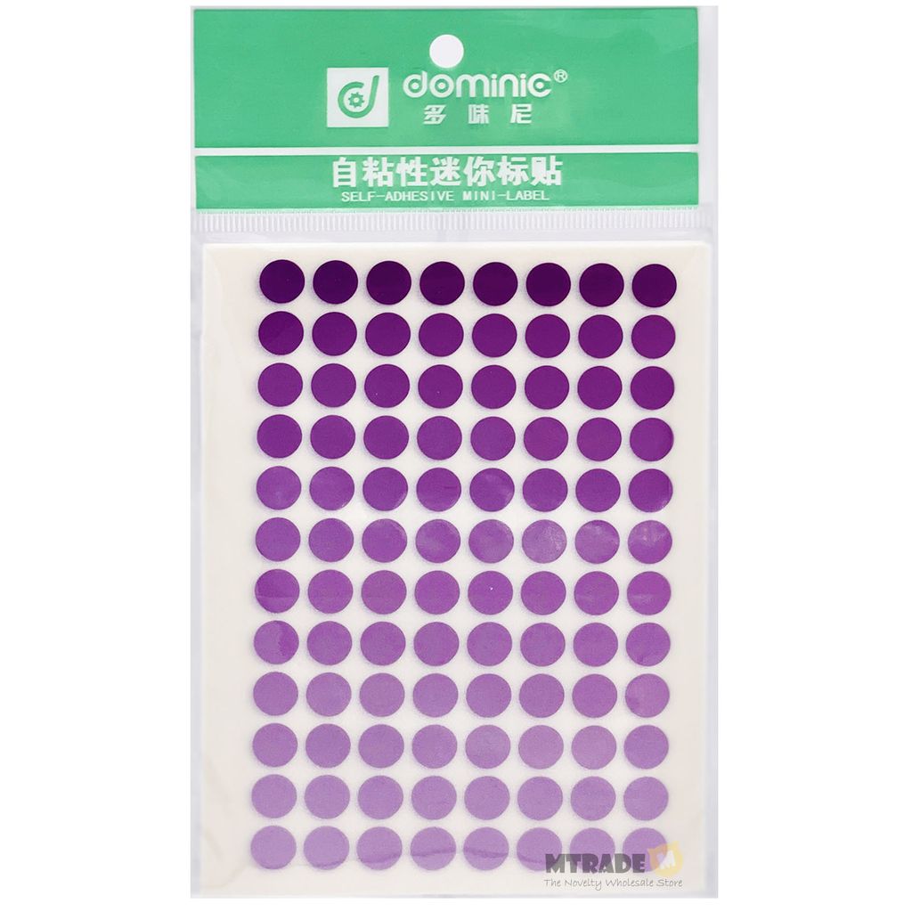 Self Adhesive Label Sticker 8mm Circle Purple