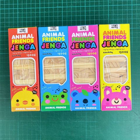 Mini Wooden Stacking Block Game Mixed Colours