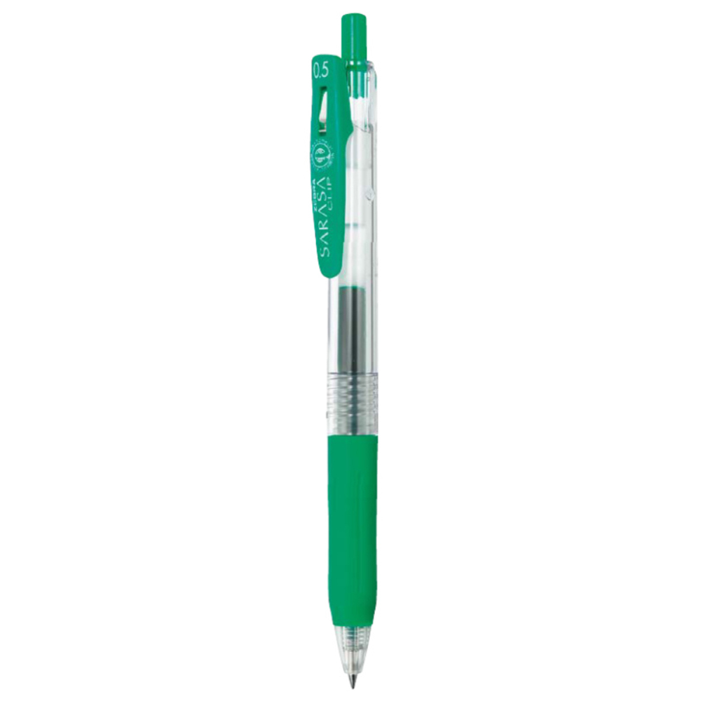 Zebra Sarasa Clip Pen 0,3 Mm – Grüner Gel-Kugelschreiber Mit Clip, Feine Schreiblini