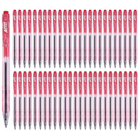 Astar Retractable Fine Point Ball Pen 0.7mm Red